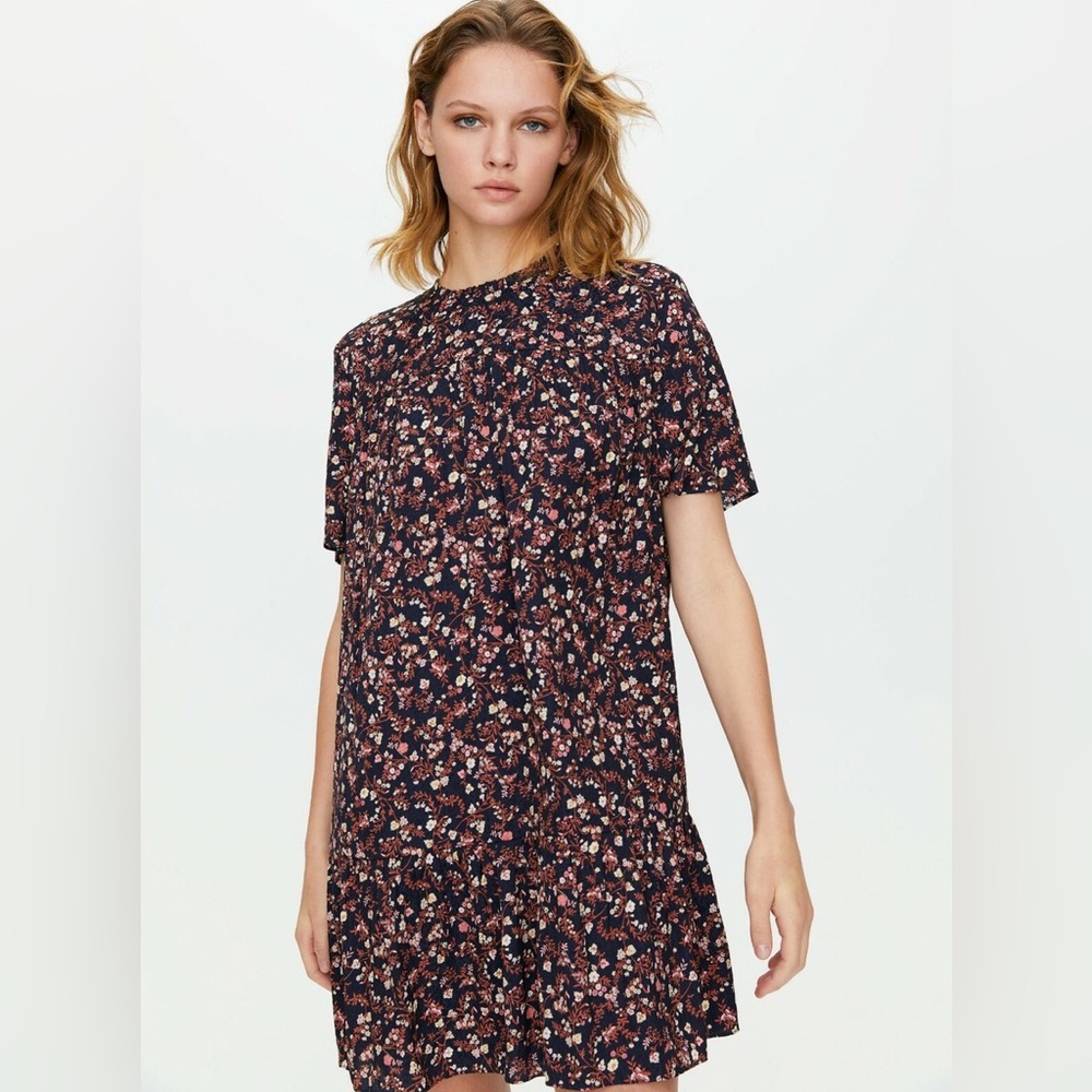 Little Moon Campari Navy Tiered short Dress size XS